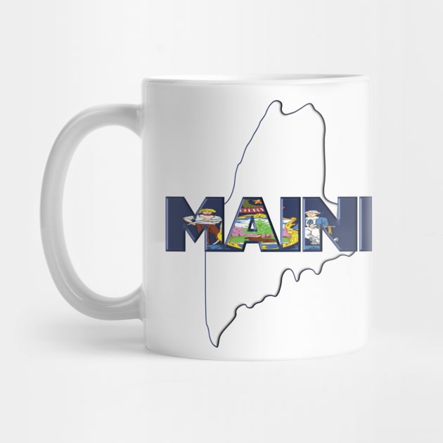 Maine Colored State Letters by m2inspiration